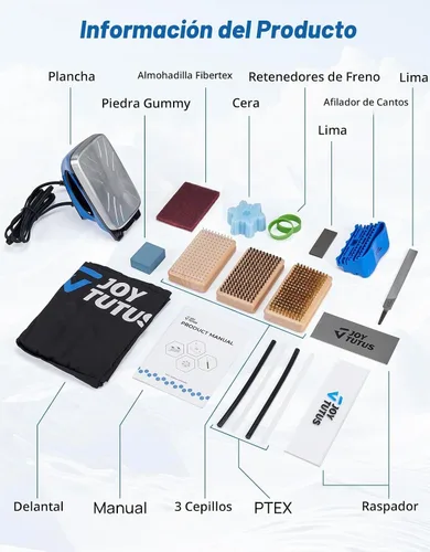 Vista 5 de JOYTUTUS Basic Ski Snowboard Tuning Kit with Wax Ski Snowboard Wax Kit with Waxing Iron