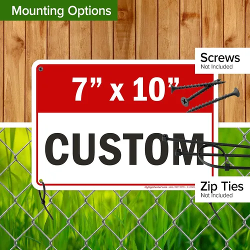 Vista 6 de Cartel personalizado, cartel personalizado para negocios, uso en interiores/exteriores. 7x10 pulgadas, aluminio 0.040 libre de óxido, resistente a