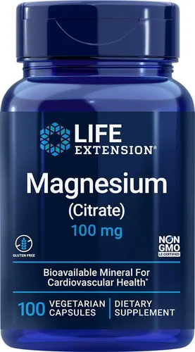 Vista 11 de Life Extension Cápsulas vegetarianas de citrato de magnesio 100 mg, azul, 100
