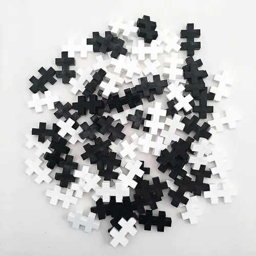 Vista 4 de Plus Plus Juego de bloques de construcción de figuras de animales 3D, 70 piezas de rompecabezas entrelazadas, divertidos juguetes de tallo
