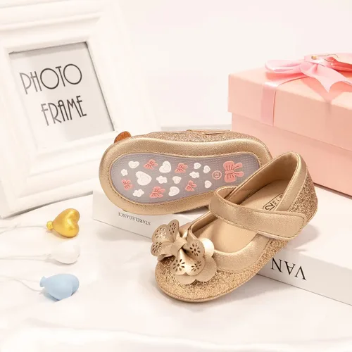 Vista 4 de CENCIRILY Zapatos planos Mary Jane para bebés y niñas, antideslizantes, suela suave, para antes de caminar, zapatos de vestir de boda
