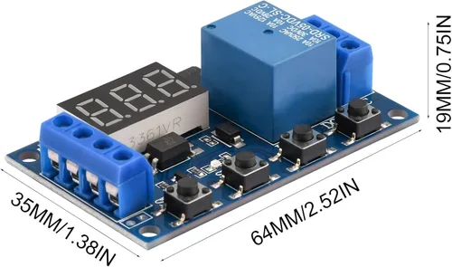 Vista 2 de 2 unids 5V Micro USB temporizador relé DC 6-30V ciclo programable retardo temporizador módulo interruptor con pantalla LED digital