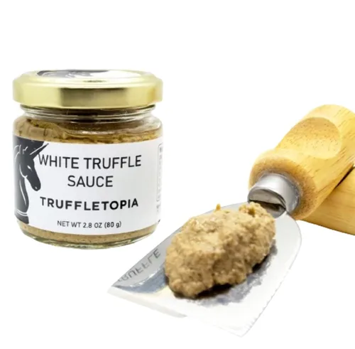 Vista 4 de Truffletopia I Salsa de trufa blanca I con trufas blancas reales de Italia I cobertura versátil o condimento, para condimentar, cocinar y hornear