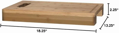 Vista 5 de Napoleon PRO - Tabla de cortar de bambú con cuencos de acero inoxidable 70012 tabla de cortar naturalmente con dos cuencos de acero inoxidable