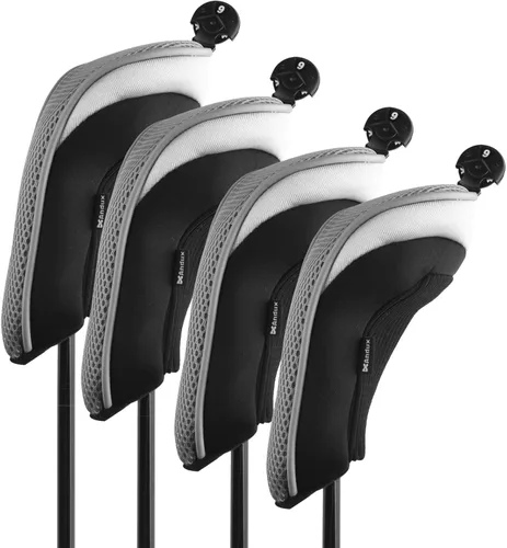 Vista 9 de Andux – Fundas de cabeza de palo de golf híbridos set de 4 con intercambiable Número Etiquetas con Dial No. Etiqueta Tubería de colores todos