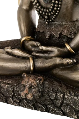 Vista 7 de Top Collection Estatua de Shiva en Padmasana Lotus Pose-Hindú Dios de destruir el mal, la ignorancia y la escultura de la muerte, figura
