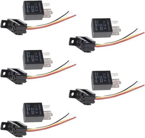 Vista 9 de Cable conector para relé de auto, de E Support, 12 V, 30 A, 40A, 60A, 80A SPST, SPDT 4 pines, 5 unidades 30A 4P SPST