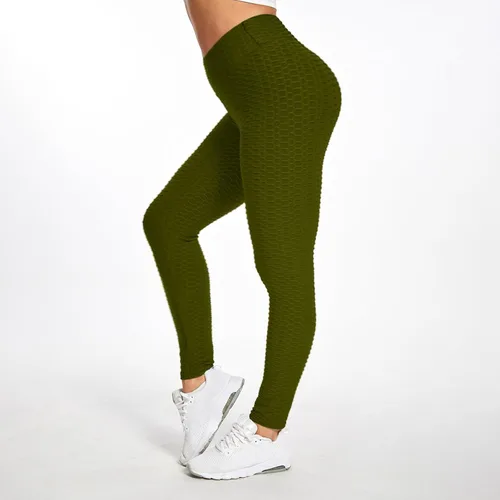Vista 4 de Ayolanni Pantalones ajustados de moda para mujer, color sólido, levantamiento de glúteos, mallas de entrenamiento atlético, leggings especiales