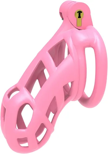 Vista 9 de Dispositivo de castidad masculina de resina 2.0, dispositivo de castidad masculina con 4 anillos para el pene, jaula de castidad ligera para hombre
