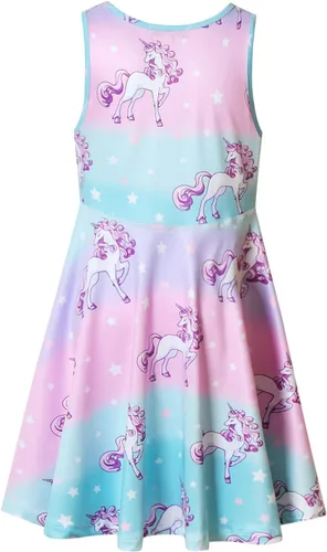 Vista 2 de Jxstar Vestidos sin mangas para niñas, ropa casual de verano para niños pequeños