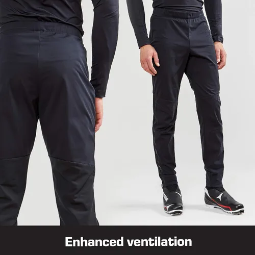 Vista 7 de Craft Sportswear Glide FZ - Pantalones deportivos para hombre, con cremallera completa, impermeables, suaves, perfectos para entrenamiento