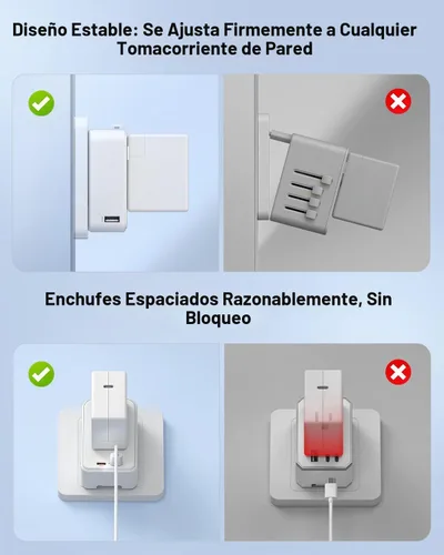 Vista 4 de VINTAR 45W Universal Travel Adapter, Ultra Thin International Power Adapter