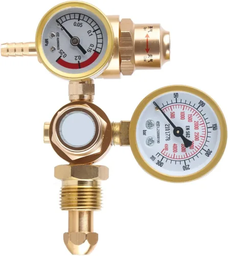Vista 9 de Regulador de soldadura de gas para argón CO2 Dispositivo de medición de alta presión de 4500 PSI con medidor de flujo Regulador de gas soldador