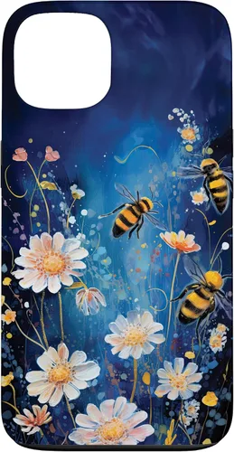 Vista 7 de Bees and Wildflowers on Dark Blue Case for iPhone 17