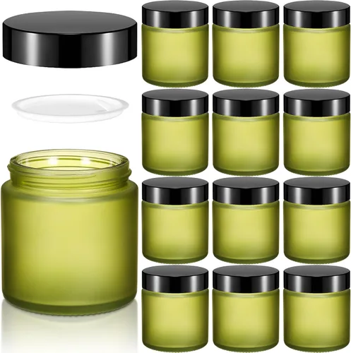 Vista 17 de Norme 24 Frascos de Vidrio de 4 oz con Tapas Herméticos Redondos a Prueba de Fugas Frascos Cosméticos Vacíos con Revestimientos Internos en la Tapa