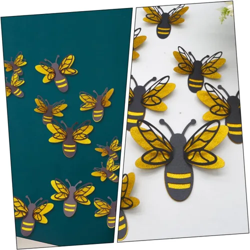 Vista 7 de SHOWERORO Calcomanías de pared de abeja, 3 calcomanías de pared para niños y niñas, calcomanías decorativas