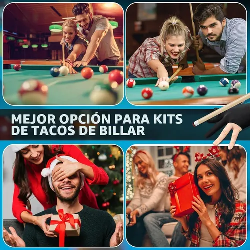 Vista 6 de Taco de billar con estuche rígido, kit de taco de billar de arce, punta de cuero multicapa de 13mm (0.51 pulgadas), juego de taco de billar