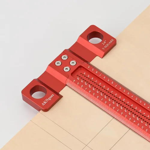 Vista 3 de Escuadra de Carpintería Tipo T de 8 pulgadas con Labios de Soporte Bien Diseñados, Regla de Arquitecto para Trabajo de Carpintero, Herramientas