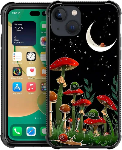Vista 14 de ZHEGAILIAN Funda compatible con iPhone 14, fundas de caballo de baile de cristal de colores, parte trasera de vidrio templado+funda protectora