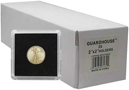 Vista 2 de Caja de 25 soportes para monedas de 2 x 2 Guardhouse Snaplocks para águilas doradas de 1/10 onza