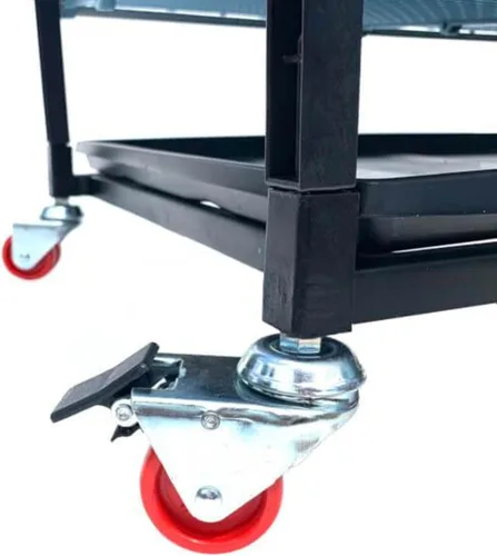 Vista 8 de Jaula para pollos – 2 capas de 15 pulgadas con rodillos de huevo, bebedor automático, alimentador inteligente, bandeja de estiércol, apilable