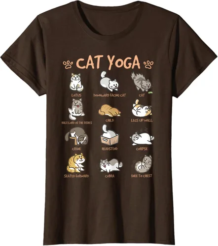 Vista 22 de Cat Yoga Poses Cats Practicing Mindfulness Meditación Kitten - Camiseta, Negro, S