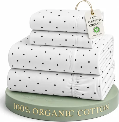Vista 25 de LANE LINEN - Juego de 2 sábanas de fibras largas 100 % algodón orgánico, percal de fibras largas, ultrasuave y transpirable, para colchones de hasta