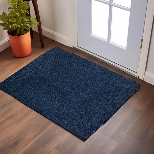 Vista 10 de Super Area Rugs Alfombra de yute – Alfombra reversible de fibra natural – Revestimiento ecológico para suelo de cocina – Puerta tejida a mano