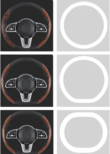 Vista 4 de Funda para volante de automóvil segmentado de grano de madera con forro antideslizante, ajuste universal para la mayoría de accesorios interiores