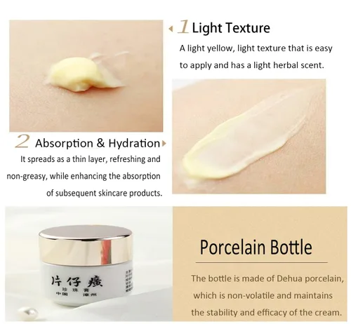 Vista 3 de Crema hidratante facial Pearl para piel seca, tono de piel uniforme, cuidado facial reafirmante e hidratante, absorción rápida, no grasa, crema