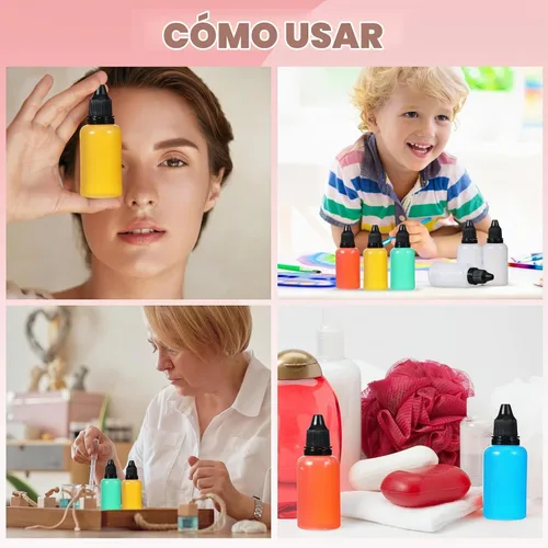 Vista 6 de Tioncy 100 botellas de plástico con cuentagotas de 1.0 fl oz, botellas de líquido exprimibles a granel con tapas a prueba de fugas, cuentagotas