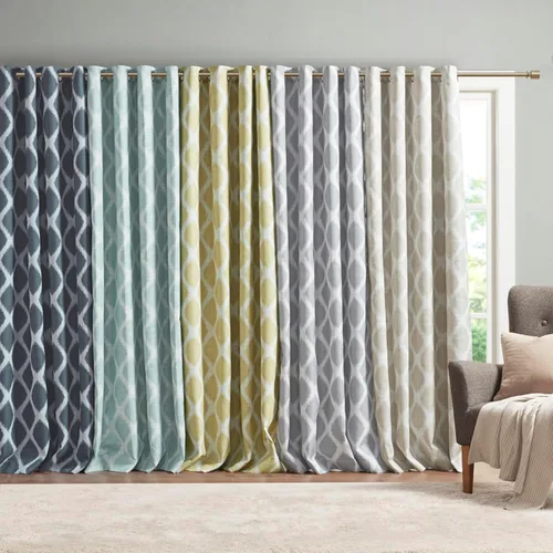 Vista 11 de Sun Smart Blakesly Cortinas opacas para ventana de patio, estampado Ikat, decoración de sala de estar, decoración de sala de estar, cortina