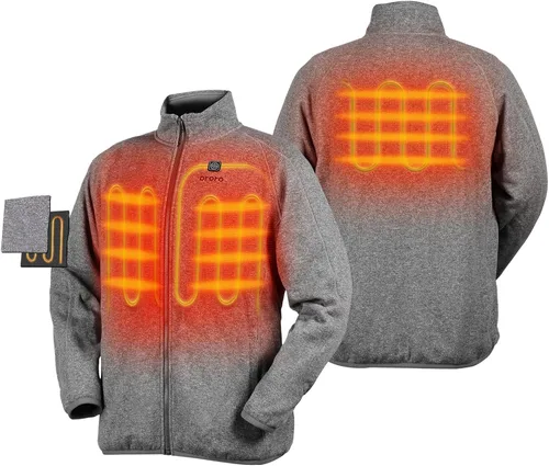 Vista 2 de ORORO Chaqueta de forro polar con cremallera completa para hombre con batería