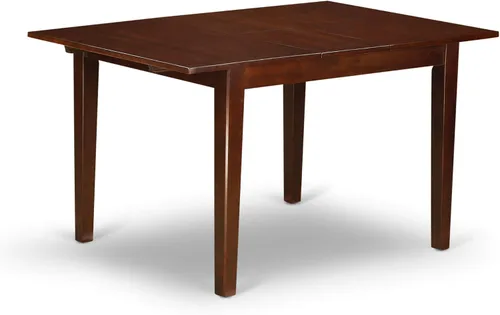 Vista 11 de East West Furniture NOCA7-MAH-LC - Juego de mesa de comedor moderno de 7 piezas que consta de una mesa rectangular de madera con hoja de mariposa