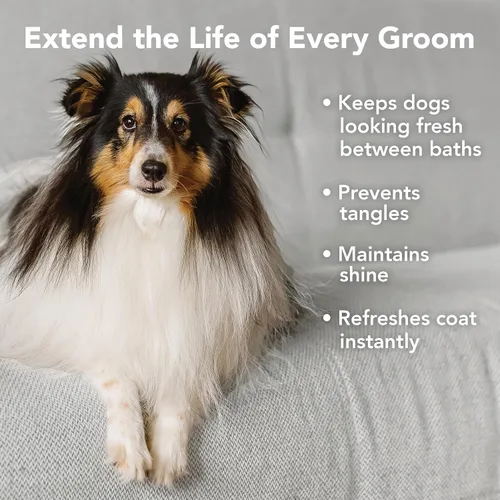 Vista 5 de Pride and Groom The Leave in - Acondicionador y desenredante en aerosol para perros fabricado en Estados Unidos con ingredientes limpios y aroma