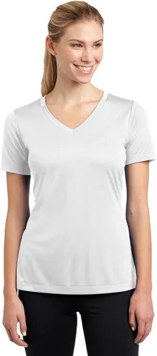 Vista 2 de Sport-Tek Camiseta de manga larga con cuello en V PosiCharge Competitor, True Navy