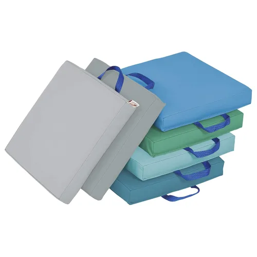 Vista 32 de ECR4Kids SoftZone - Cojines de suelo, cuadrados, asientos flexibles, surtidos, 6 piezas