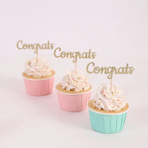 Vista 3 de Decoraciones para cupcakes de felicitaciones para graduación – Selecciones de comida de felicitación, decoraciones de fiesta de graduación, adornos