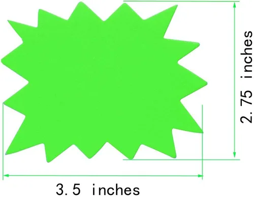 Vista 2 de Señales fluorescentes de la venta al por menor de la promoción de 200 pedazos signos Starburst signos de papel brillante