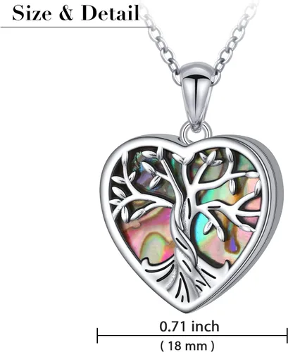 Vista 4 de Yearace - Collar de urna de fotos personalizado para cenizas, joyería de cremación para cenizas, collar conmemorativo de recuerdo de plata de ley