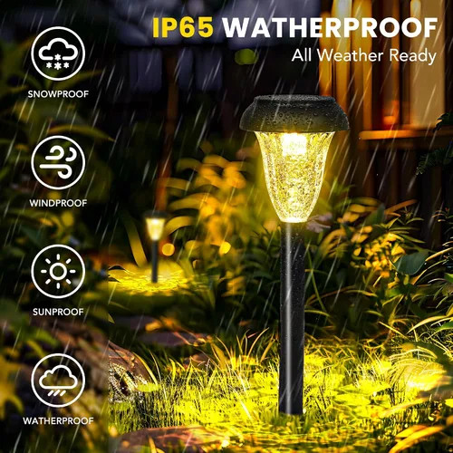 Vista 5 de GIGALUMI Luces solares impermeables para exteriores, paquete de 12 Blanco cálido