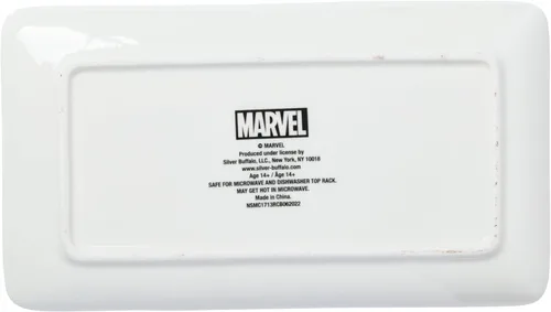 Vista 5 de Silver Buffalo Marvel Avengers Juego de vajilla con diseño de Hulk, Iron Man, Capitán América, Thor, Black Panther y Spiderman, incluye plato