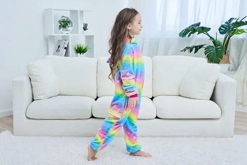 Vista 21 de Pijama de unicornio unisex para niños, enteritos para disfraz, Halloween