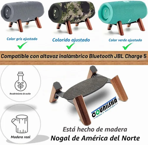 Vista 6 de Soporte de madera real compatible con altavoz JBL Charge 6, Charge 5