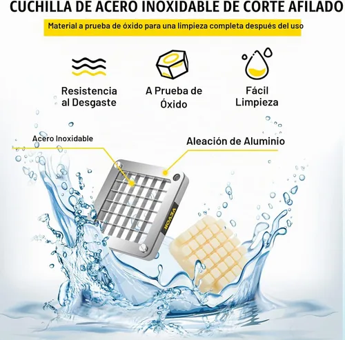 Vista 7 de VEVOR Cuchilla de reemplazo para picadora, 1/2 pulgada, conjunto de 3 cuchillas para freír papas con 6 cuchillos extra, piezas de picadora de acero