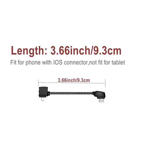 Vista 4 de Hanatora Cable de control remoto Micro AB a iOS de 3.66 pulgadas para DJI Mavic Mini, Mini SE, Mavic 2 Pro/Zoom, Mavic Air, Mavic Pro Platinum