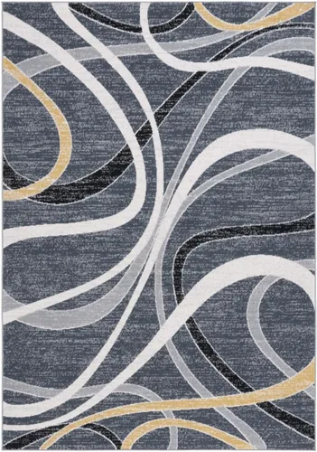 Vista 18 de SAFAVIEH Odyssey Collection - Alfombra de pasillo de 2 pies 2 pulgadas x 8 pies, marfil azul y dorado, diseño abstracto moderno, ideal para zonas