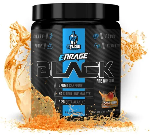 Vista 9 de eFlow Nutrition Enrage Black Suplemento preentrenamiento de alto estimulante – Polvo de preentrenamiento para aumentar la energía, las bombas