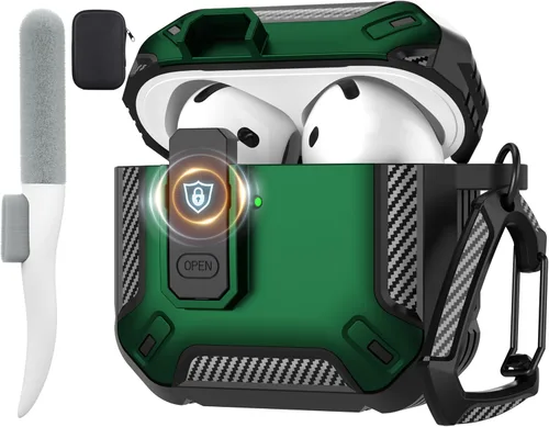 Vista 52 de Maxjoy Funda para AirPods Pro 3 2025, MagSafe compatible con bloqueo automático, funda protectora a prueba de golpes con soporte para teléfono