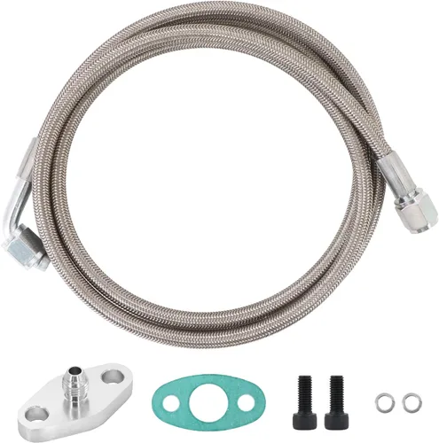 Vista 8 de 4AN Fitting T3 T3/T4 T04 Turbo Kit de adaptador de junta de entrada de alimentación de aceite Turbo